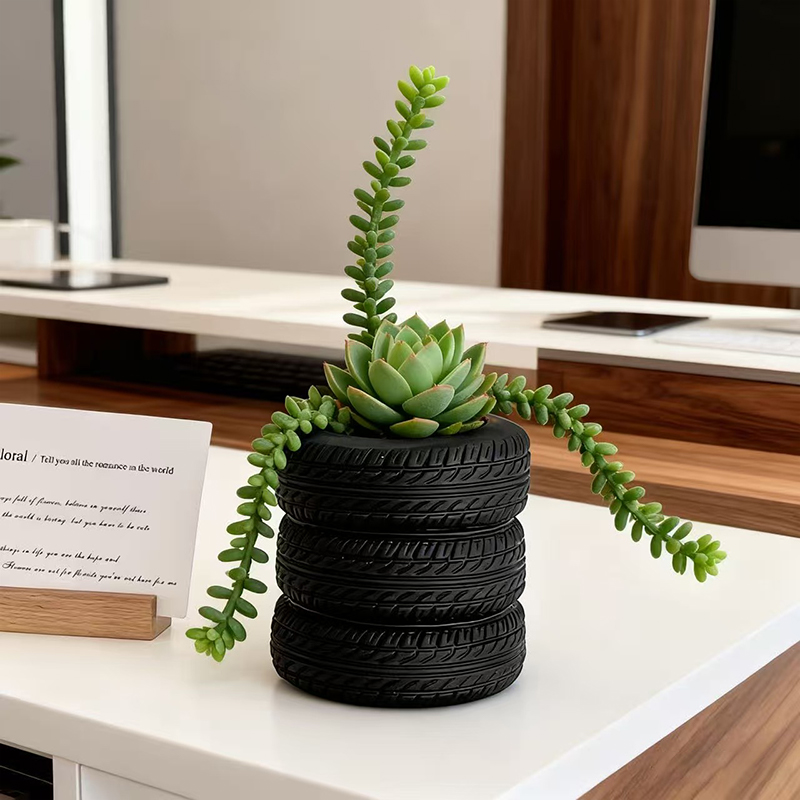 Snake Plant Ceramic - Pot Bunga Ban Tumpuk Resin Kreatif