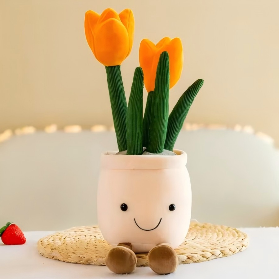 Cactus Mix Pot - Tanaman Sukulen Tulip Mirip Asli, Boneka